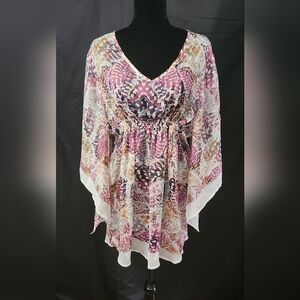 Icing Boho Beach Coverup Mini Dress One Size